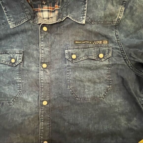 Buffalo by David Bitton Salindo denim shirt with mother of Pearl snaps size L - Picture 7 of 13